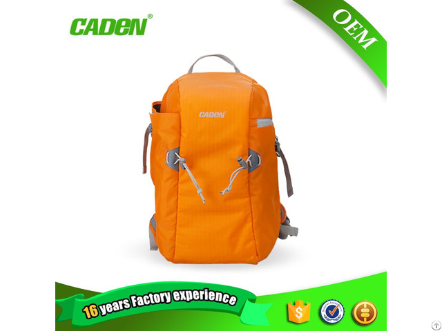 Fashion Korean Style Slr Camera Insert Orange Waterproof Nylon Multifunctional Backpack