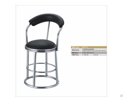 Stainless Steel Round Stool With Leather Backrest