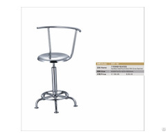 Stainless Steel Round Stool With Screw Backrest Gas Lifting