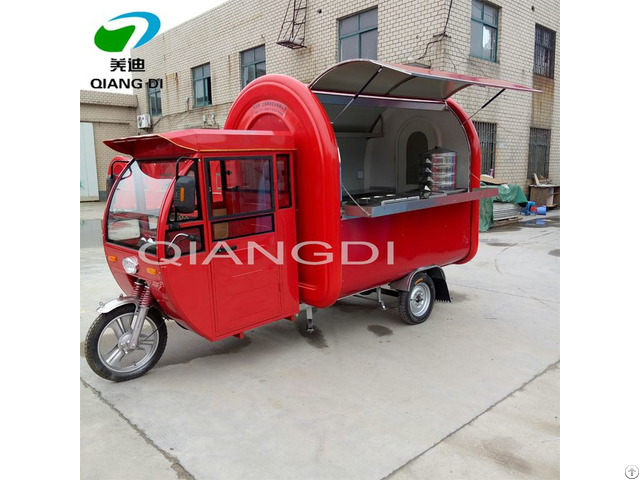 Movable Tricycle Bicycle Electric Food Cart