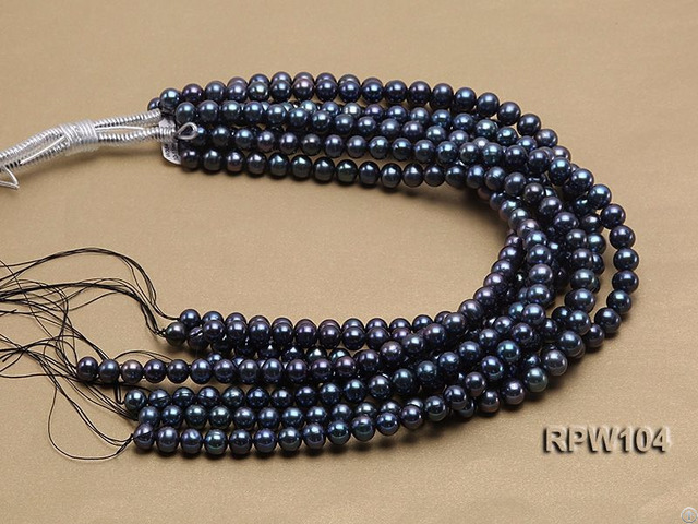 Wholesale High Quality Aa Grade 10 11mm Black Round Freshwater Pearl String