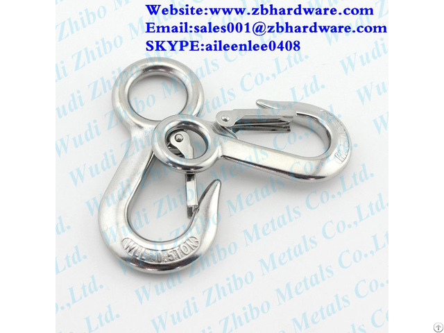 Stainless Steel Crane Lifting Safety Hook With Large Open