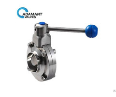 Sanitary Butterfly Valves With Butt Weld Ends Pull Handle