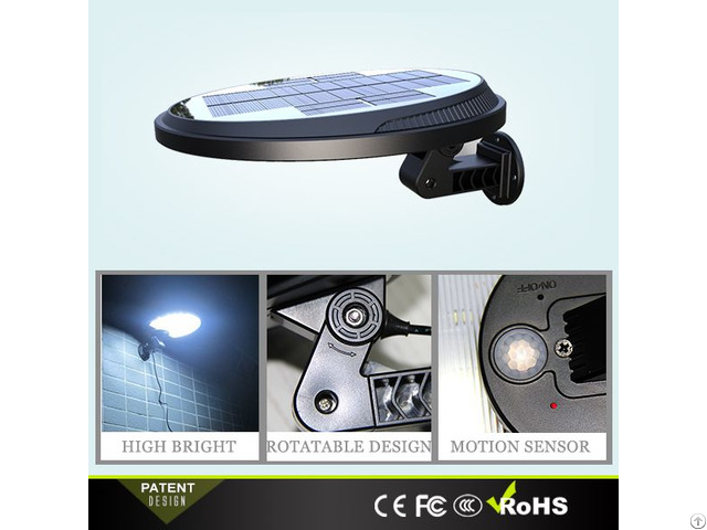 Rotatable Plastic Lamp Body Solar Motion Wall Light