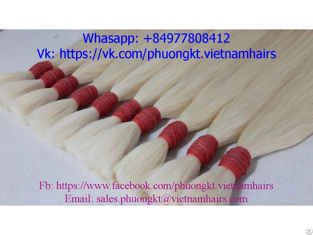 Popular Double Drawn Hight Quality Vietnamese Remy Hair 70cm #60 Light Blonde