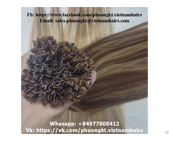 V Tip Hair Extensions With Italian Keratin Vietnam Company Fair Color