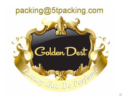 Golden Dest Gold Embossed Cosmetic Bottle Labels In Luxury Eau De Perfume