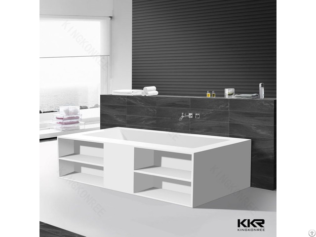 Acrylic Solid Surface Soaking Bathtub Recetangle Freestanding Bath