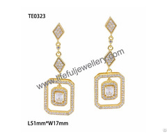 S925 Silver Jewelry Hot Sale Wax Setting Ear Ring With Cz