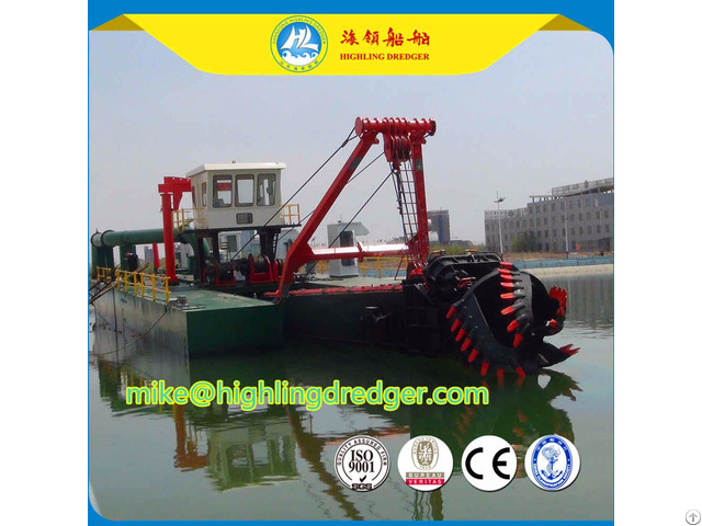 Cutter Suction Dredger Water Flow 2500m3 H And Discharge Distance 1500m