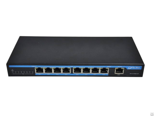 Unmanaged 9 Port Giga Poe Switch Broadcom Chipset