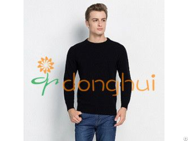 Good Hand Feel Round Neck Knitted Pure Cashmere Pullover Sweater For Men