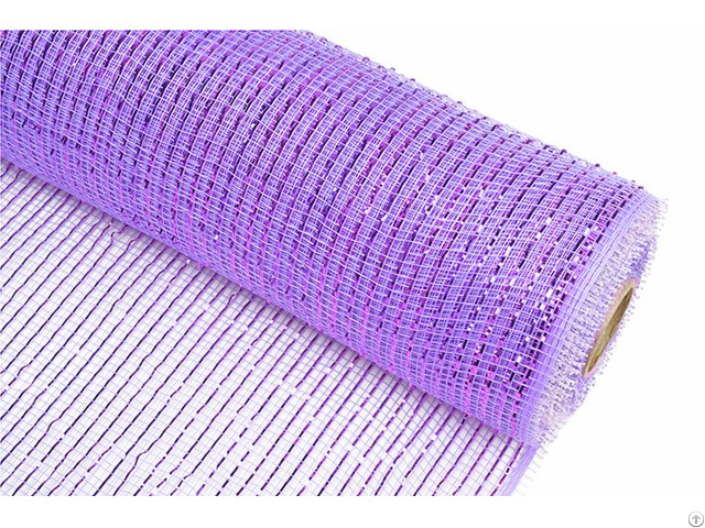 Light Purple Strip Pp Wraps Mesh For Flowers 100c08