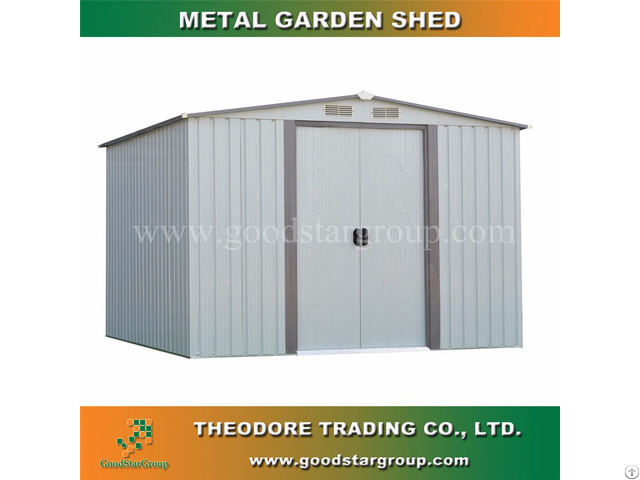 Metal Garden Shed Apex Roof Outdoor Tools Bicycle Storage Kitset Portable Building