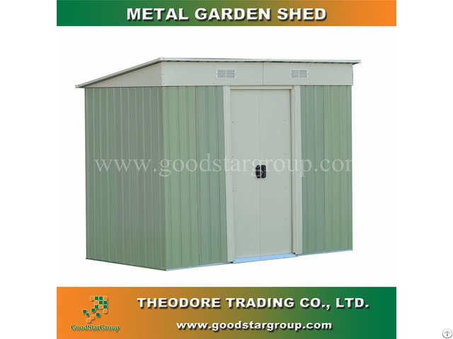 Metal Garden Shed Pent Roof 4x6ft Outdoor Tools Bicycle Storage Kitset Portable Steel Building