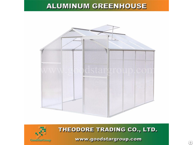 Aluminum Hobby Greenhouse 8x6ft Silver Color Backyard Outdoor Portable Kitset Building