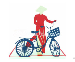 Girl And Bicycle 2 3d Pop Up Greeting Card