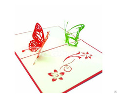 Two Butterflies 3d Pop Up Handmade Greeting Card