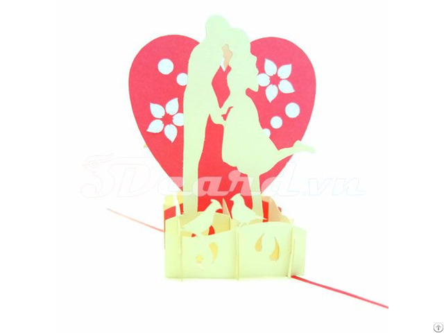 Couple With Big Heart 3d Pop Up Valentine Card