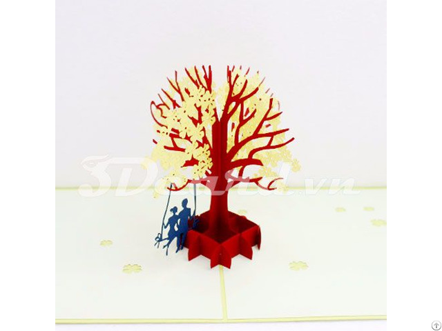 Couple Under The Dogwood 3d Pop Up Birthday Card