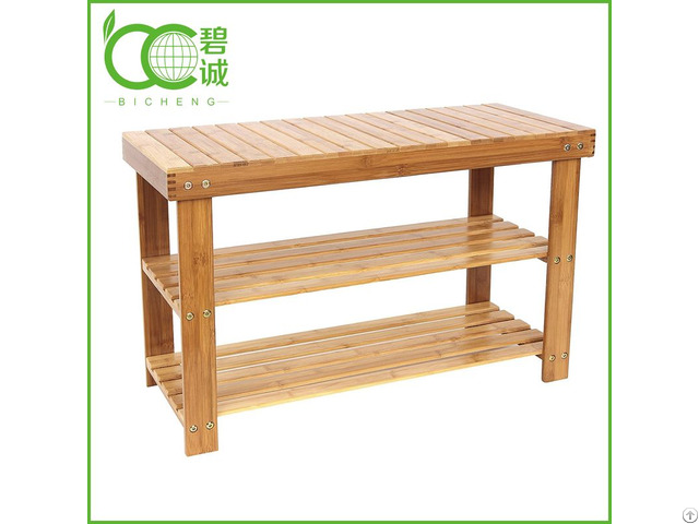 Bamboo 2 Tier Shoe Storage Bench