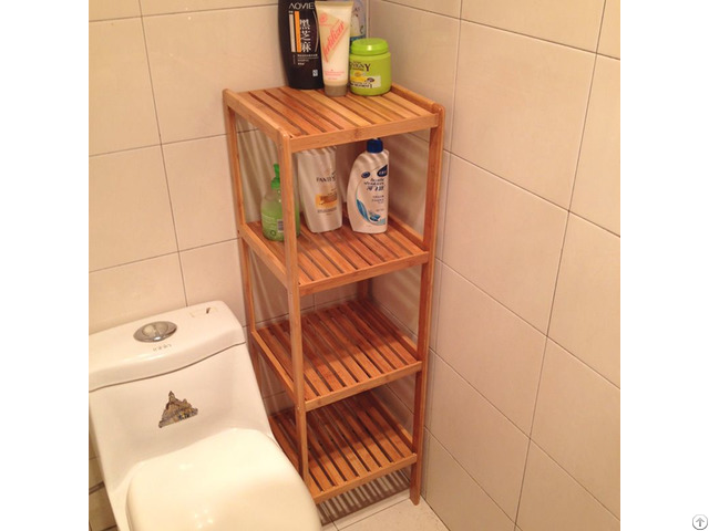 Bamboo 4 Tier Bathroom Storage Rack