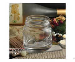 Embossed Clear Candle Glass Jar For Home Decor