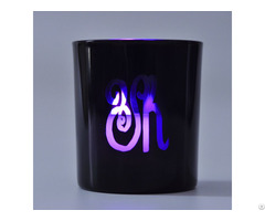 Unique Luxury Decorative Black Color Laser Logo Candles Glass Jar