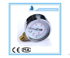 Stainless Steel Shell Pressure Gauge With Brass Connector