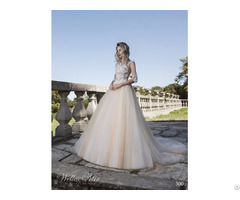 China Suppliers Custom Made A Line Wedding Dress With Lace Appliqued