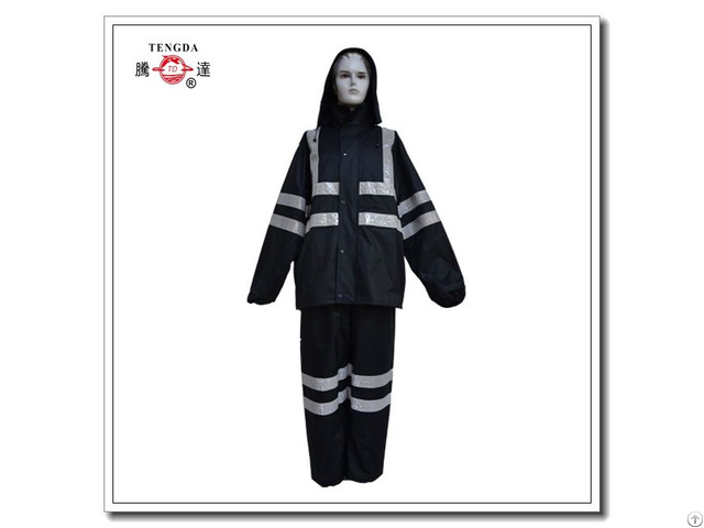 Raincoat Factory Reflective Waterproof Plain Polyester Rainsuit