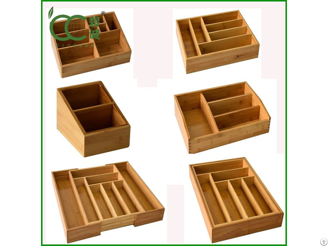 Bamboo Storage Box Drawer Organizer