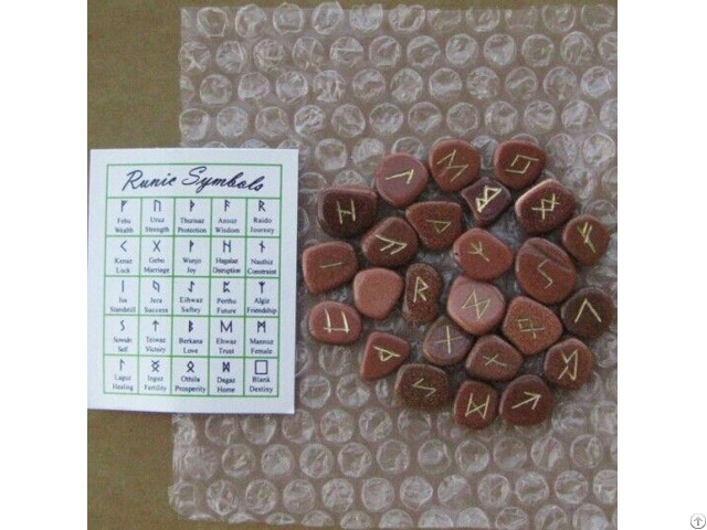 Wholesale Goldstone Gemstone Rune Sets