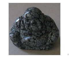 Natural Snowflake Obsidian Crystal Carved Sitting Buddha Statues
