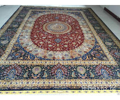 Irianian Antique Handmade Silk Persian Carpet
