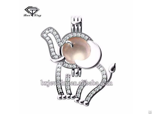 Hot Products 2017 New Design Cubic Zircon Elephant Cage Pendant For Pearl