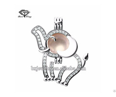 Hot Products 2017 New Design Cubic Zircon Elephant Cage Pendant For Pearl