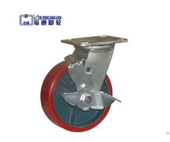 Pu Cast Iron Core Caster With Brake