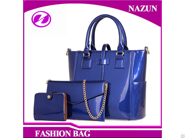 Factory Custom Lady Handbags Beautiful Pu Leather Fashion Bag Set