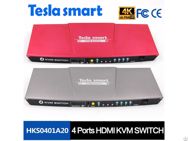 4k 4 Ports Hdmi Kvm Switch Edid With Additional Usb Port