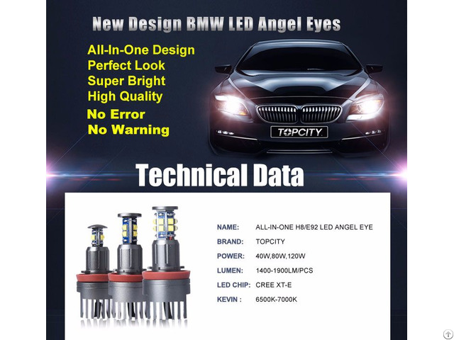 Topcity New Design All In One H8 Led Angel Eyes