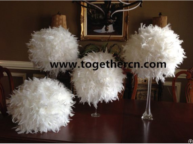 Wedding Desk Centre Feather Ball