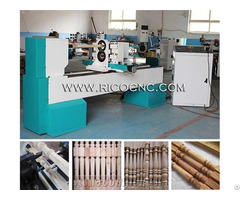 Two Axis Cnc Lathe Machine For Wooden Stairs Woodturning Tools Base Bat Making Machinery