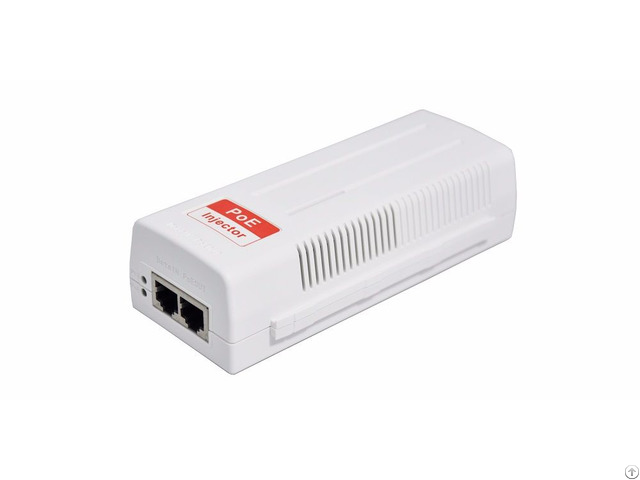 One Channel 10 100 1000m 30w Poe Injector Power Over Ethernet Midspan