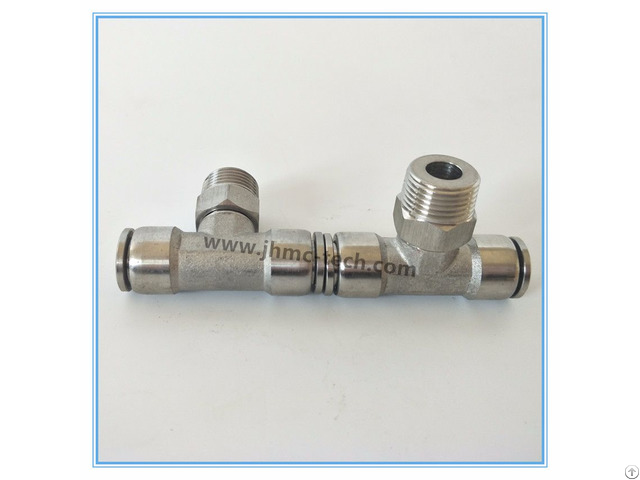 Stainless Steel Tee Male Pneumatic Fittings