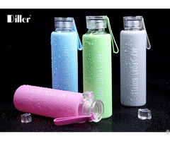 Oem Odm Custom Logo Borosilicate Glass Water Bottle With Silicone Sleeve