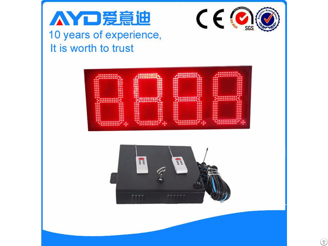 Red 12 Inch 7 Segment Gas Station Led Price Sign