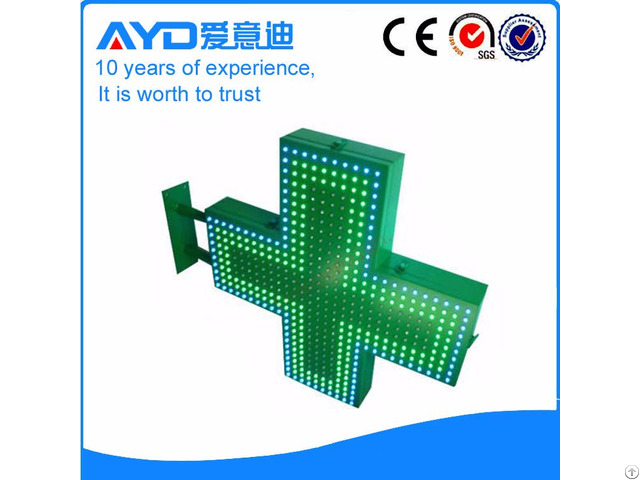 Manufacture Supply Led Green Pharmacy Cross Sign Board