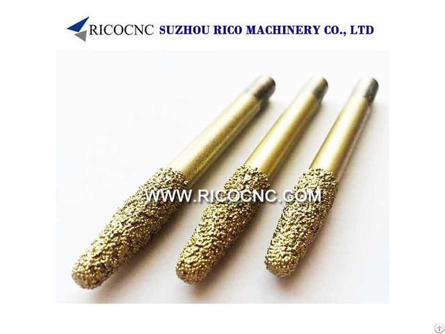 Conical Brazing And Sintered Diamond Router Bits For Marble Granite Stone 3d Carving