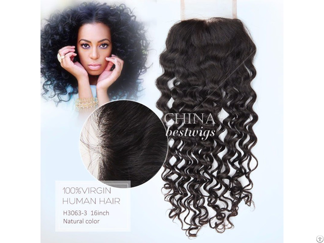 Curly Virgin Hair Brazilian Closure